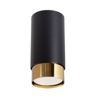 PLAFON NERO LUMINA, CZARNY ZŁOTY, LAMPA SUFITOWA, TUBA, GU10, NOWOCZESNA