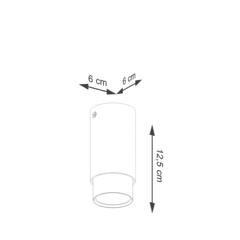 PLAFON NERO LUMINA, CZARNY ZŁOTY, LAMPA SUFITOWA, TUBA, GU10, NOWOCZESNA