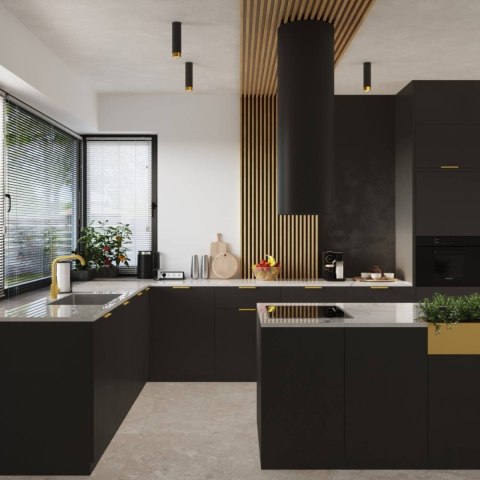 PLAFON NERO LUMINA, CZARNY ZŁOTY, LAMPA SUFITOWA, TUBA, GU10, NOWOCZESNA