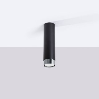 PLAFON LAMPA SUFITOWA TUBA LUMINA NERO, CZARNY CHROM, GU10, NOWOCZESNA