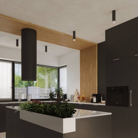 PLAFON LAMPA SUFITOWA TUBA LUMINA NERO, CZARNY CHROM, GU10, NOWOCZESNA