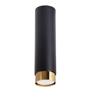PLAFON LAMPA SUFITOWA LUMINA NERO, CZARNY ZŁOTY, TUBA, GU10, NOWOCZESNY