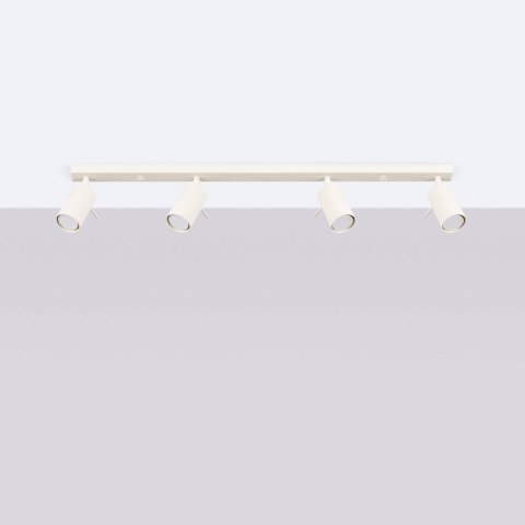 PLAFON SUFITOWY LUMINUS 4XGU10 BEŻOWY, TUBA, REFLEKTOR, DO SALONU, LOFT