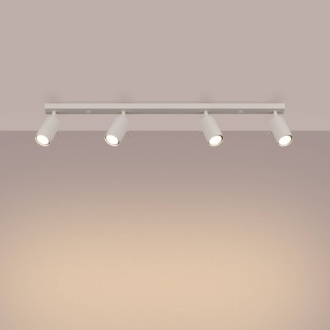 PLAFON SUFITOWY LUMINUS 4XGU10 BEŻOWY, TUBA, REFLEKTOR, DO SALONU, LOFT