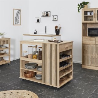 WYSPA KUCHENNA NA KÓŁKACH SCANDI, DĄB, DO KUCHNI, PRAKTYCZNA, 105 x 60 CM