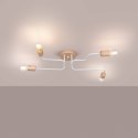 ŻYRANDOL LAMPA SUFITOWA AETHEL, LOFT, DREWNO, BIAŁA, 4XE27, SALON, DESIGN