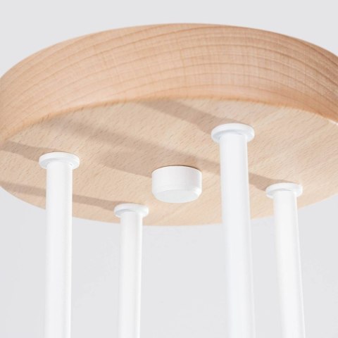 ŻYRANDOL LAMPA SUFITOWA AETHEL, LOFT, DREWNO, BIAŁA, 4XE27, SALON, DESIGN