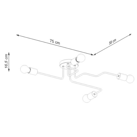 ŻYRANDOL LAMPA SUFITOWA AETHEL, LOFT, DREWNO, BIAŁA, 4XE27, SALON, DESIGN