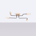 ŻYRANDOL AETHEL, LAMPA SUFITOWA LOFT, DREWNO, CZARNA, 4XE27, DO SALONU