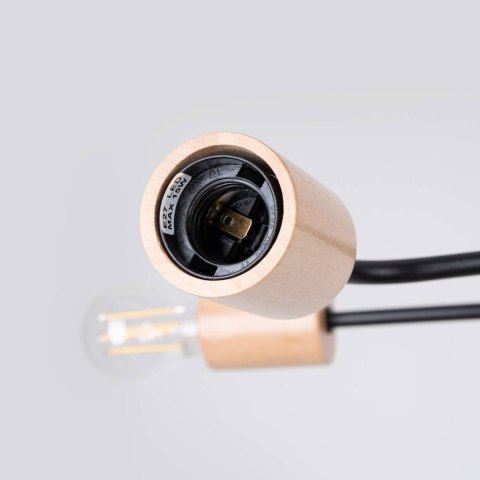 ŻYRANDOL AETHEL, LAMPA SUFITOWA LOFT, DREWNO, CZARNA, 4XE27, DO SALONU