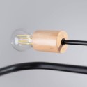 ŻYRANDOL AETHEL, LAMPA SUFITOWA LOFT, DREWNO, CZARNA, 4XE27, DO SALONU