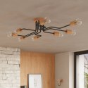 ŻYRANDOL AETHEL, LAMPA SUFITOWA LOFT, DREWNO, CZARNA, 4XE27, DO SALONU