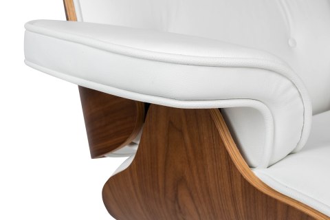 FOTEL LOUNGE BIUROWY, ORZECH, BIAŁA SKÓRA NATURALNA, OBROTOWY, EKSKLUZYWNY FOTEL LOUNGE BIUROWY, ORZECH, BIAŁA SKÓRA NATURALNA, OBROTOWY, EKSKLUZYWNY