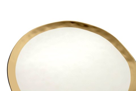 TALERZ PORCELANOWY KARE AURELIA 38 CM, BIAŁO-ZŁOTY, ELEGANCKI, NOWOCZESNY