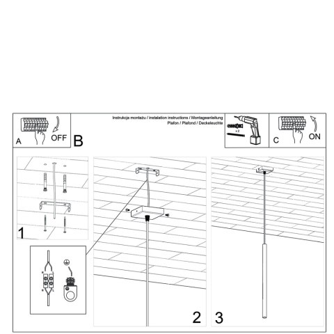 Lampa Wisząca PASTELO 1 złoty połysk Lampa Wisząca PASTELO 1 złoty połysk