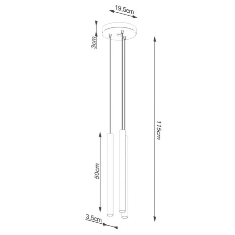 Lampa wisząca PASTELO 3P beton Lampa wisząca PASTELO 3P beton