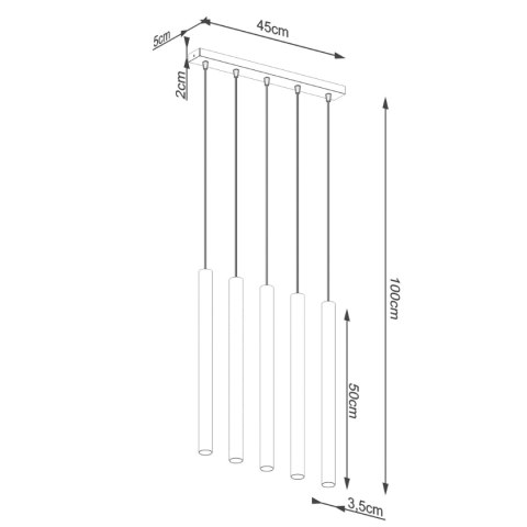Lampa wisząca PASTELO 5L beton Lampa wisząca PASTELO 5L beton