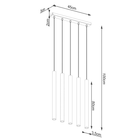 Lampa wisząca PASTELO 5L drewno Lampa wisząca PASTELO 5L drewno