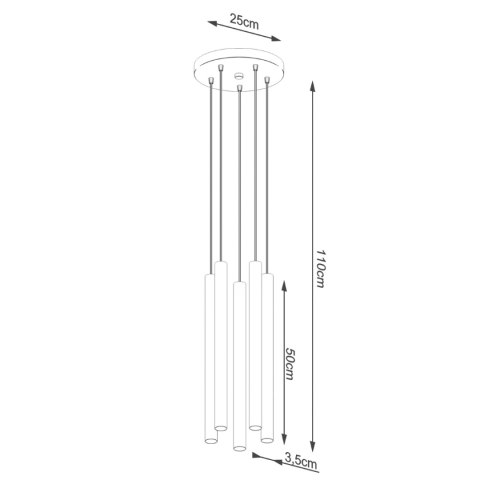 Lampa wisząca PASTELO 5P beton Lampa wisząca PASTELO 5P beton