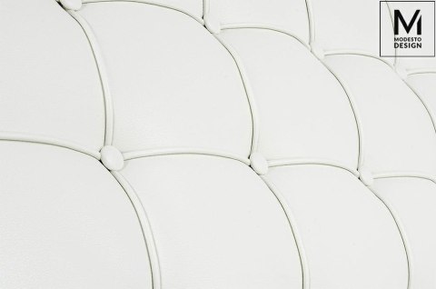 FOTEL BARCELONA, BIAŁY, CHROMOWANY METAL, ELEGANCKI, WYGODNY, PIKOWANY FOTEL BARCELONA, BIAŁY, CHROMOWANY METAL, ELEGANCKI, WYGODNY, PIKOWANY