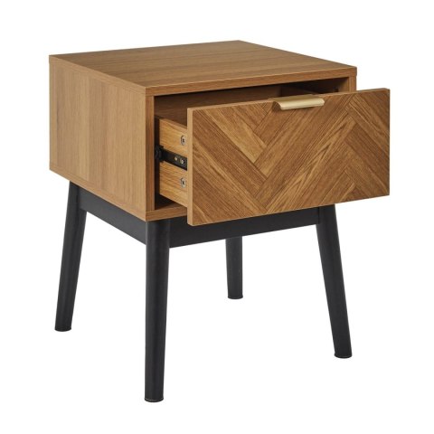 SKANDYNAWSKA SZAFKA NOCNA RETRO, JODEŁKA, DĄB, Z SZUFLADĄ, NATURALNA 40 CM SKANDYNAWSKA SZAFKA NOCNA RETRO, JODEŁKA, DĄB, Z SZUFLADĄ, NATURALNA 40 CM