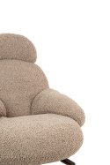 FOTEL BUJANY TEDDY, PLUSZAK, BEŻOWY, NA PŁOZACH, DO SALONU, WYPOCZYNKOWY