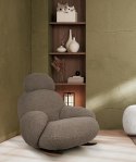 FOTEL BUJANY TEDDY, PLUSZAK, BEŻOWY, NA PŁOZACH, DO SALONU, WYPOCZYNKOWY
