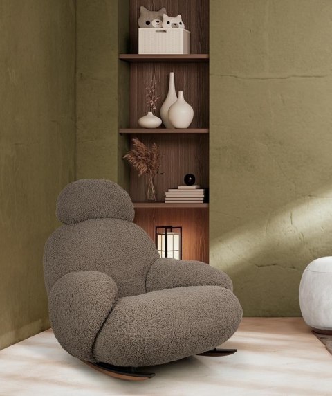 FOTEL BUJANY TEDDY, PLUSZAK, BEŻOWY, NA PŁOZACH, DO SALONU, WYPOCZYNKOWY FOTEL BUJANY TEDDY, PLUSZAK, BEŻOWY, NA PŁOZACH, DO SALONU, WYPOCZYNKOWY