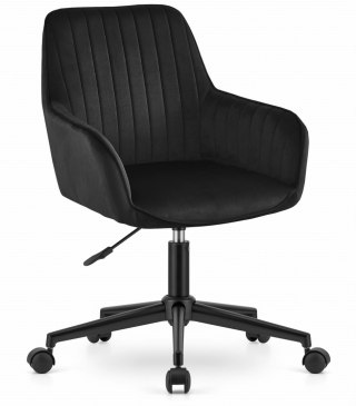 FOTEL OBROTOWY VOLANTE, CZARNY, WELUROWY, DO SALONU, WYGODNY, VELVET, STYL