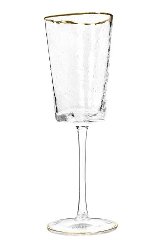KIELISZKI DO WINA AURELIA KARE DESIGN, 300ML, KOMPLET 4 SZT, ZŁOTE, SZKLANE