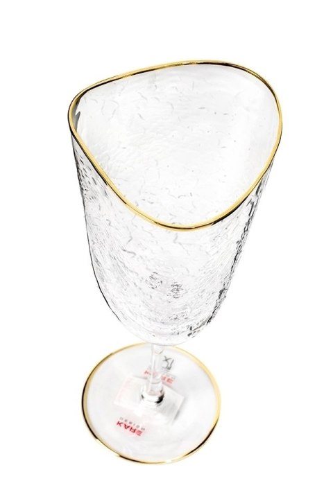 KIELISZKI DO WINA AURELIA KARE DESIGN, 300ML, KOMPLET 4 SZT, ZŁOTE, SZKLANE