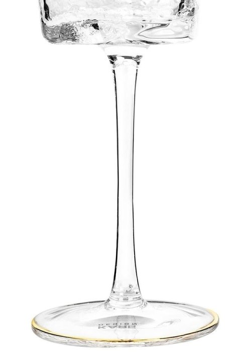 KIELISZKI DO WINA AURELIA KARE DESIGN, 300ML, KOMPLET 4 SZT, ZŁOTE, SZKLANE