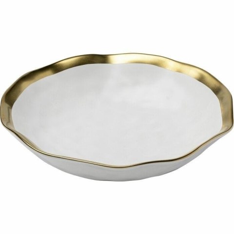 TALERZE GŁĘBOKIE KARE AURELIA, KOMPLET 4 SZT, BIAŁO-ZŁOTE, PORCELANA, 20 CM