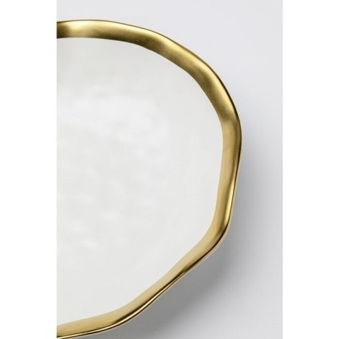 TALERZE GŁĘBOKIE KARE AURELIA, KOMPLET 4 SZT, BIAŁO-ZŁOTE, PORCELANA, 20 CM