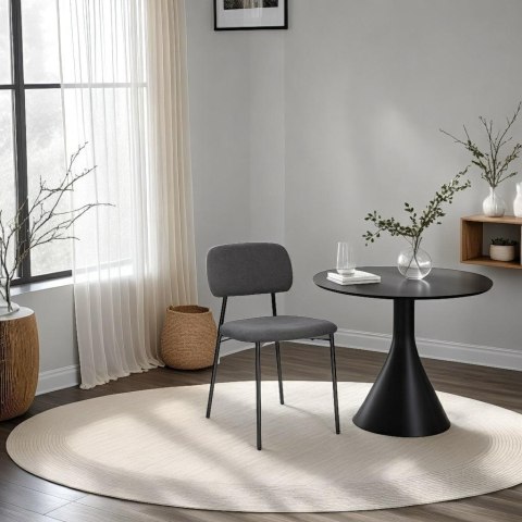 CIEMNE SZARE TAPICEROWANE KRZESŁO - RETRO, LOFT, DO JADALNI, DO SALONU CIEMNE SZARE TAPICEROWANE KRZESŁO - RETRO, LOFT, DO JADALNI, DO SALONU
