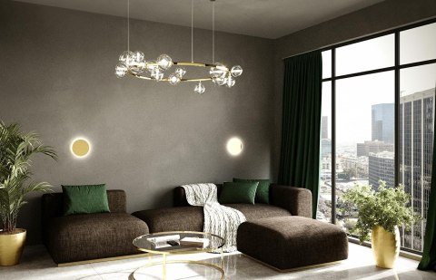 LAMPA ŚCIENNA KINKIET MOOSEE UMBRA ZŁOTA, LED, DOTYKOWA, ŚCIEMNIALNA, 30CM