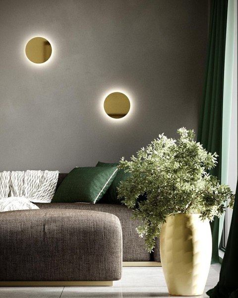 LAMPA ŚCIENNA KINKIET MOOSEE UMBRA ZŁOTA, LED, DOTYKOWA, ŚCIEMNIALNA, 30CM