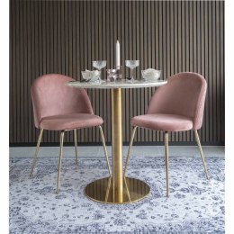 OKRĄGŁY STÓŁ GLAMOUR, ZŁOTY, BIAŁY MARMUR, DO SALONU, 70 CM, ELEGANCKI