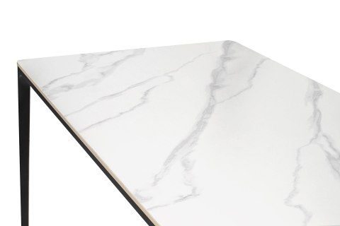 STÓŁ MINIMA 140X80, BIAŁY MARMUR, CERAMIKA, DO JADALNI, KUCHNI, LOFT, SLIM