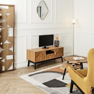 SKANDYNAWSKA SZAFKA RTV RETRO, JODEŁKA, DĄB, DO SALONU, ELEGANCKA, 110 CM