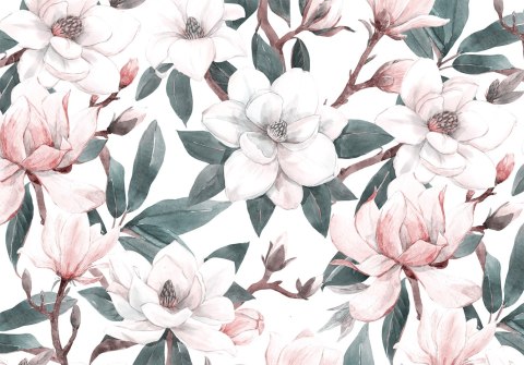 Fototapeta - Akwarelowe magnolie - drugi wariant