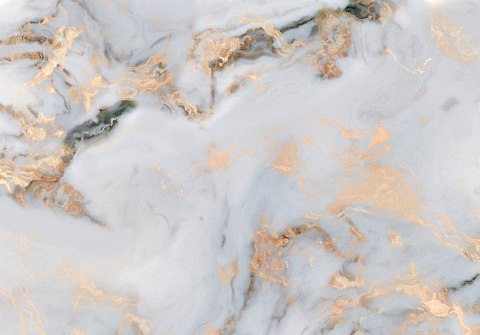 Fototapeta - Biały kamień - elegancki marmur ze złotymi refleksami