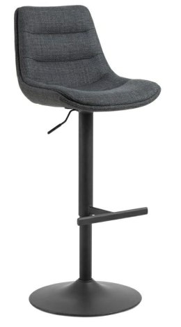 STOŁEK BAROWY VELOCE, HOKER, OBROTOWY, MIKROFIBRA, CZARNY, LOFT, REGULOWANY