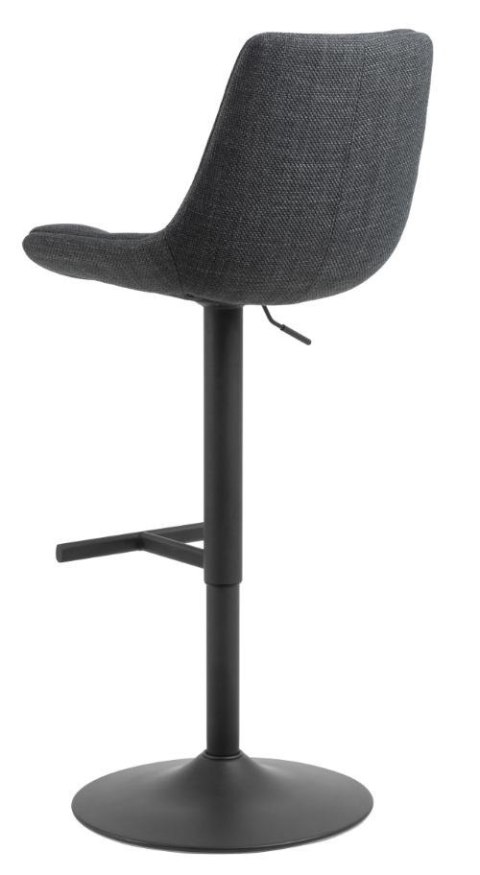 STOŁEK BAROWY VELOCE, HOKER, OBROTOWY, MIKROFIBRA, CZARNY, LOFT, REGULOWANY