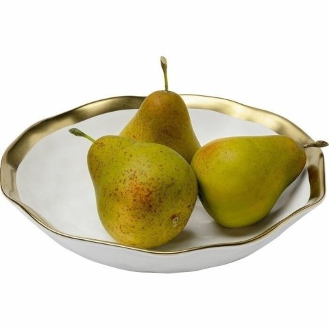 TALERZE GŁĘBOKIE KARE AURELIA, KOMPLET 4 SZT, BIAŁO-ZŁOTE, PORCELANA, 20 CM