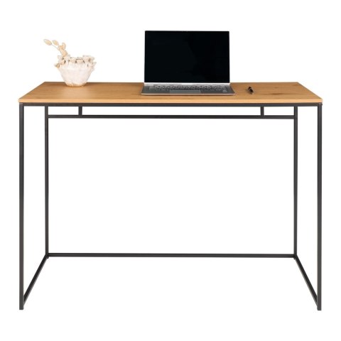 INDUSTRIALNE BIURKO LOFT, CZARNY METAL, DĘBOWY BLAT, 100 CM, KOMPUTEROWE INDUSTRIALNE BIURKO LOFT, CZARNY METAL, DĘBOWY BLAT, 100 CM, KOMPUTEROWE