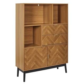 SKANDYNAWSKI REGAŁ RETRO, JODEŁKA, SZUFLADY, SZAFKI, DĄB, DO SALONU, 140 CM