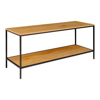 SZAFKA RTV LOFT, CZARNY METAL, DĄB, INDUSTRIALNA, 100 CM, DO SALONU