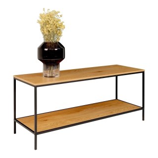 SZAFKA RTV LOFT, CZARNY METAL, DĄB, INDUSTRIALNA, 100 CM, DO SALONU