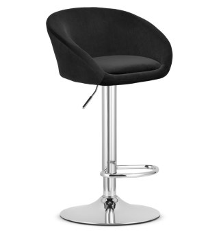 HOKER TAPICEROWANY AURA, CZARNY, WELUROWY, OBROTOWY, VELVET, SALON, KUCHNIA
